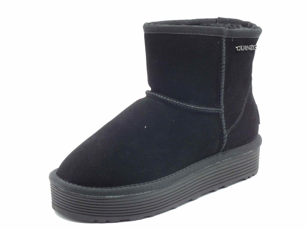 CafèNoir CAFèNOIR DR6017 Nero Mammut per Donna in nabuk con ecopellicciotto e zeppa alta Nero