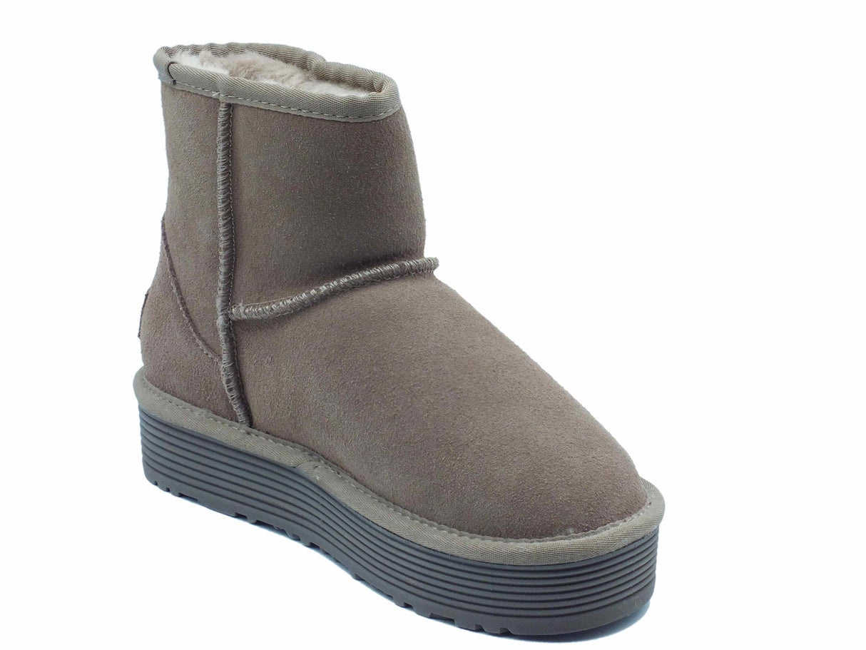 CafèNoir CAFèNOIR DR6017 Taupe Mammut per Donna in nabuk con ecopellicciotto e zeppa alta Taupe