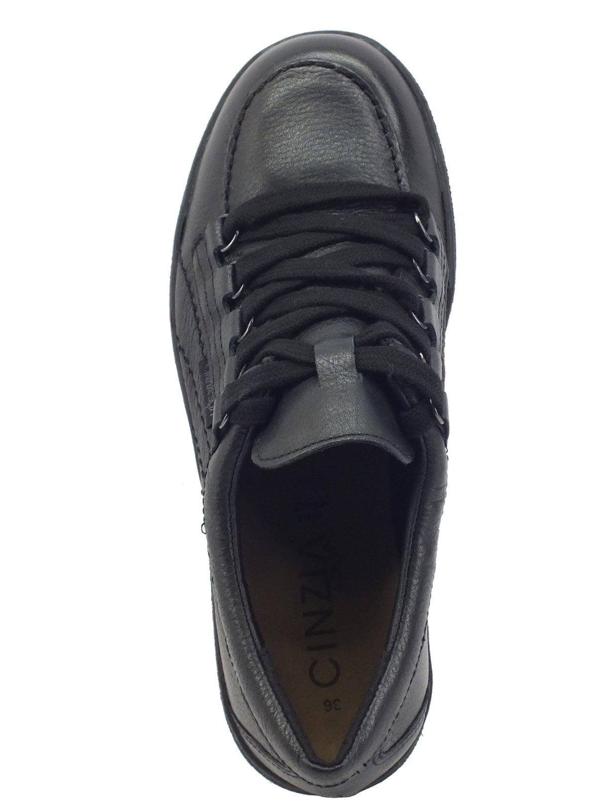 Cinzia Soft Cinzia Soft IV15417 Black Sneakers Confort per Donna in pelle con zeppa bassa nero