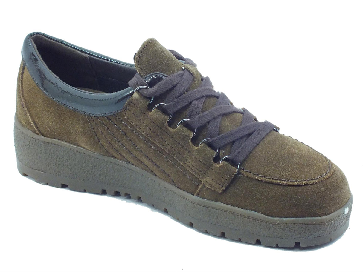 Cinzia Soft Cinzia Soft IV15417 T. di Moro Sneakers Confort per Donna in pelle con zeppa bassa T. di Moro