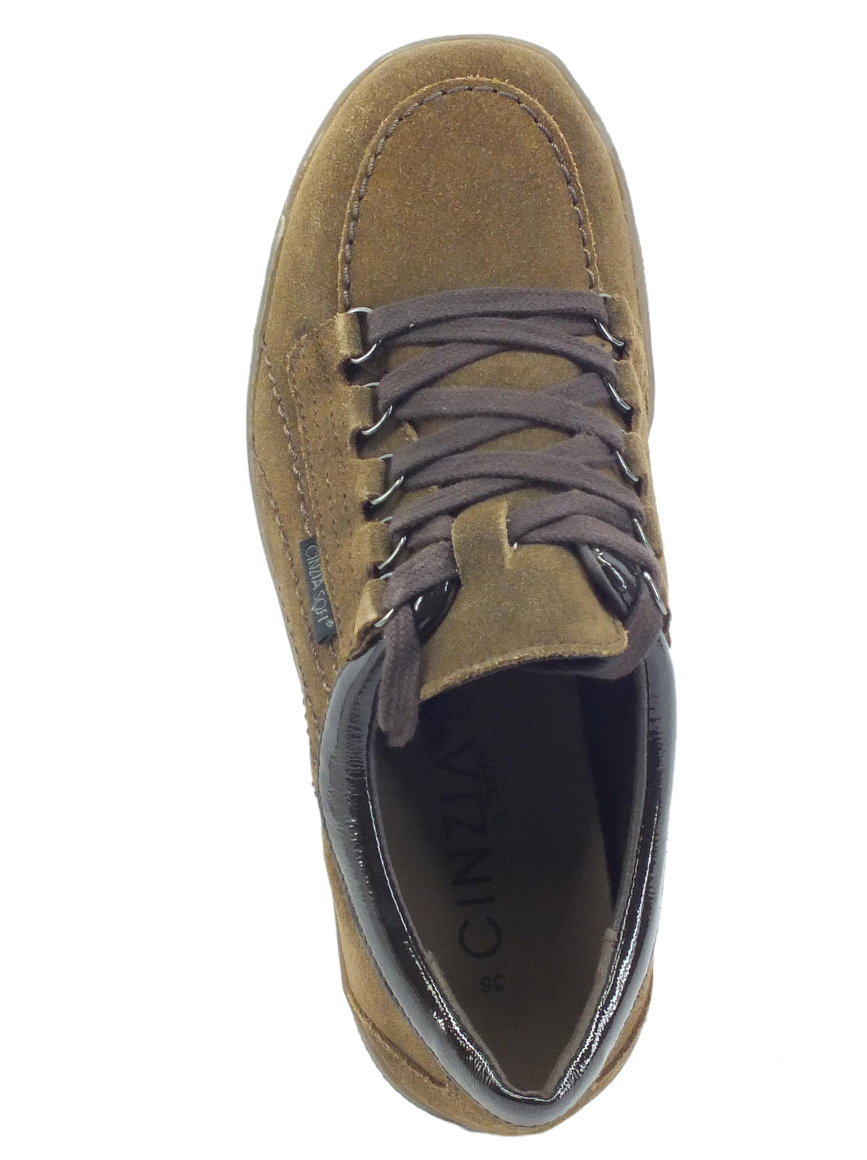 Cinzia Soft Cinzia Soft IV15417 T. di Moro Sneakers Confort per Donna in pelle con zeppa bassa T. di Moro