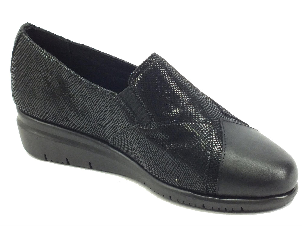 Cinzia Soft Cinzia Soft IV18925 Black Mocassini per Donna in pelle con zeppa media Black