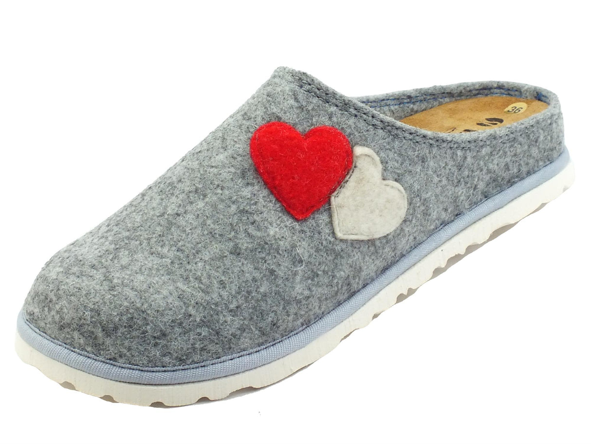 InBlu InBlu CS000035 Argento Pantofole per Donna in lana cotta con sottopiede in nabuk Argento