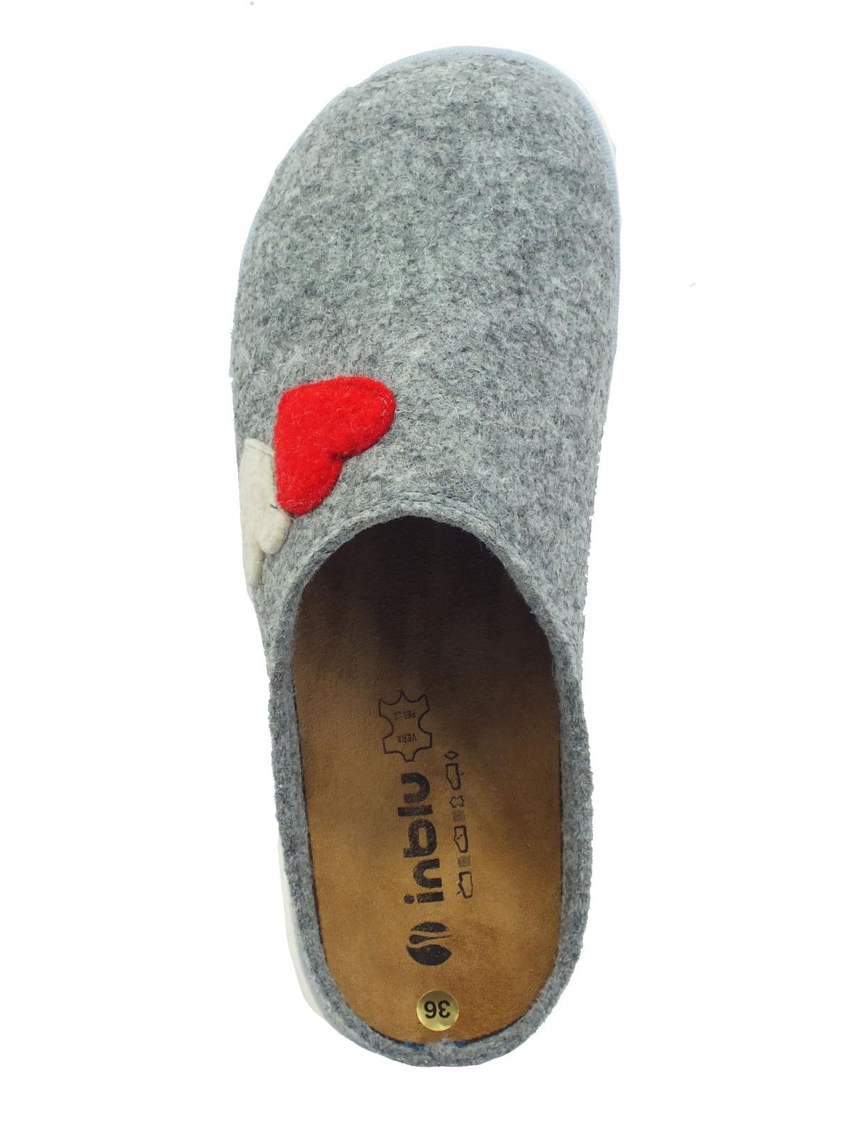 InBlu InBlu CS000035 Argento Pantofole per Donna in lana cotta con sottopiede in nabuk Argento