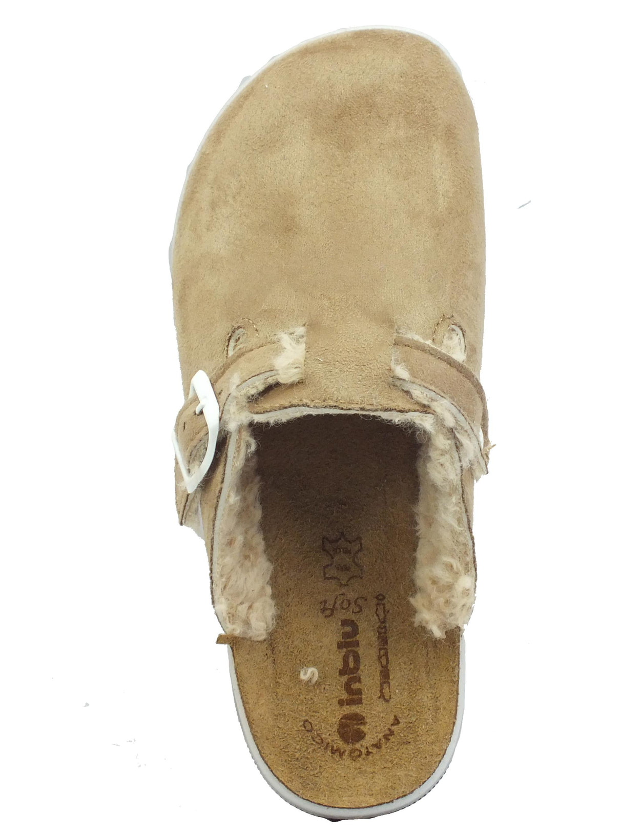 InBlu InBlu CT000020 Naturale Pantofole per Donna in tessuto vellutato rosa con fibietta Naturale