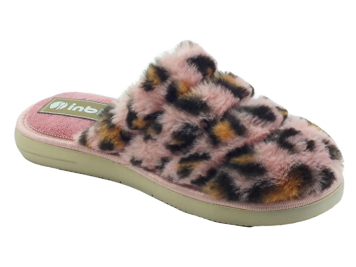 InBlu InBlu Pantofole Donna EK000008 Rosa sintetico multicolore leopardato rosa