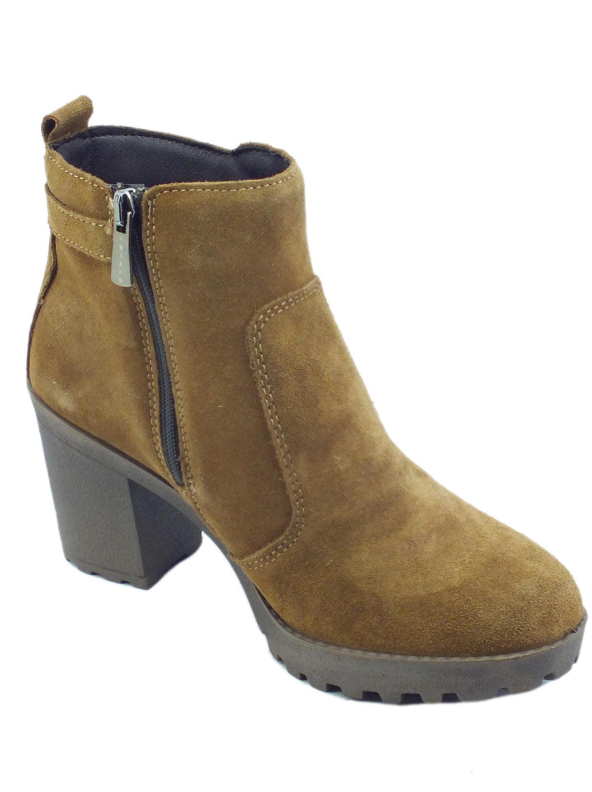 Igi&Co Igi&Co 2662022 Scam. Super Cognac Tronchetti per Donna in nabuk tacco alto e lampo cognac