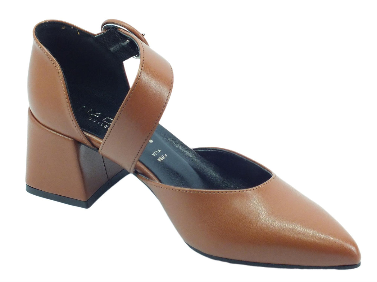 Nacrèe Nacrèe 145M018 Vit Cuoio Sandali eleganti per Donna a punta tacco medio Cuoio