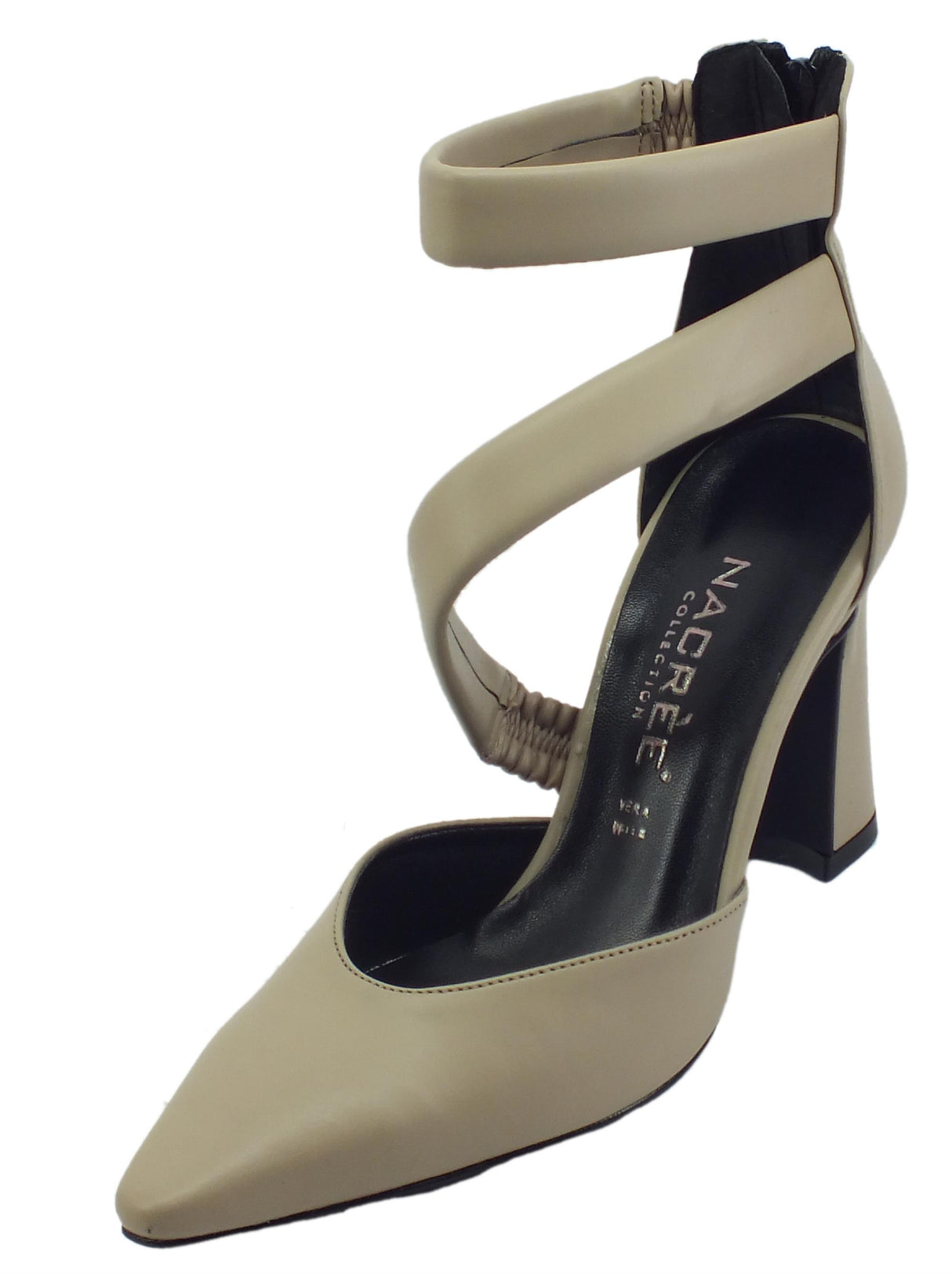 Nacrèe Nacrèe 5637005 Nappa Tortora Sandali eleganti per Donna a punta tacco alto tortora