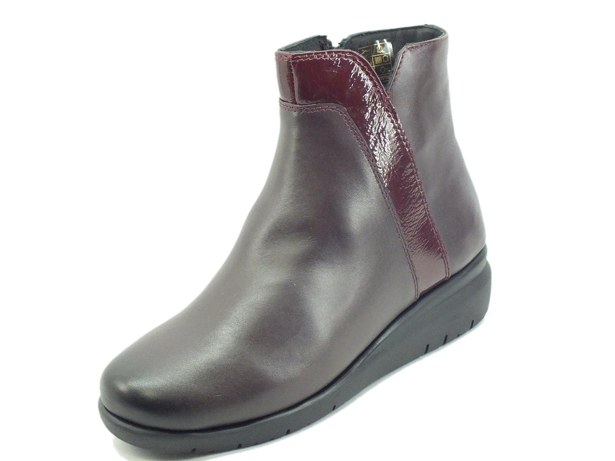 Melluso Melluso K55236 Bordò Tronchetti con zeppa bassa per Donna in pelle con lampo Bordò
