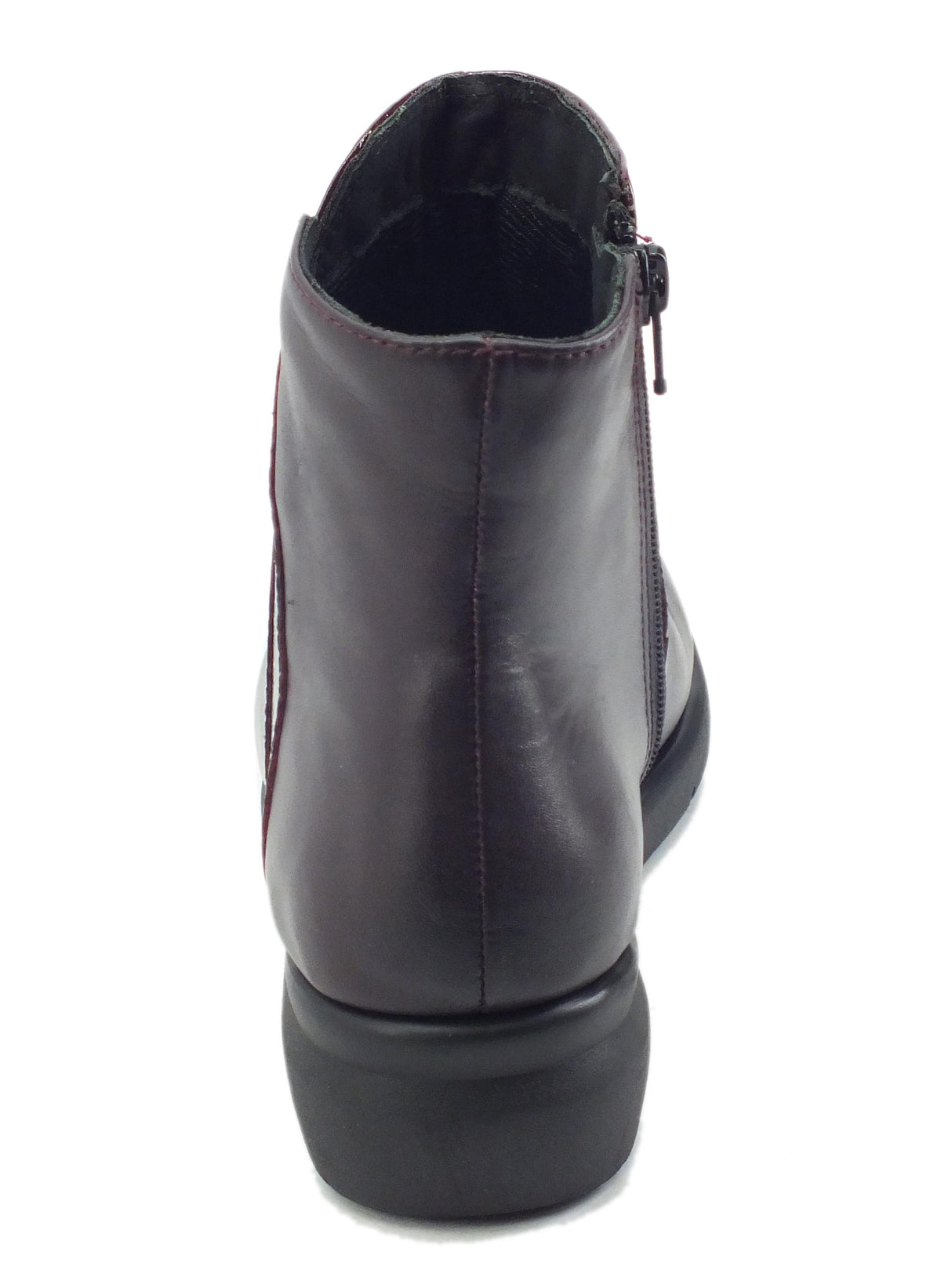 Melluso Melluso K55236 Bordò Tronchetti con zeppa bassa per Donna in pelle con lampo Bordò