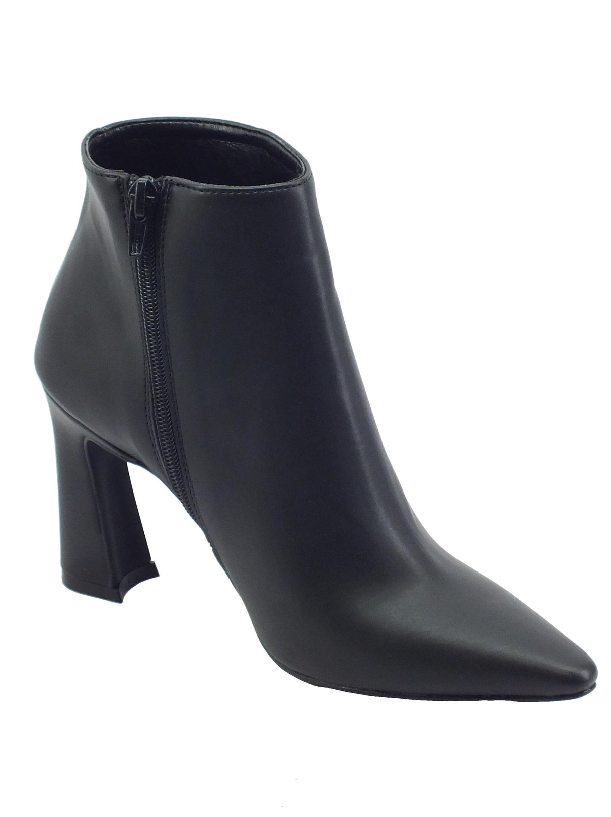 Nacrèe Nacrèe 5637008 Nappa Nero Tronchetti eleganti a punti con tacco alto in ecopelle nero