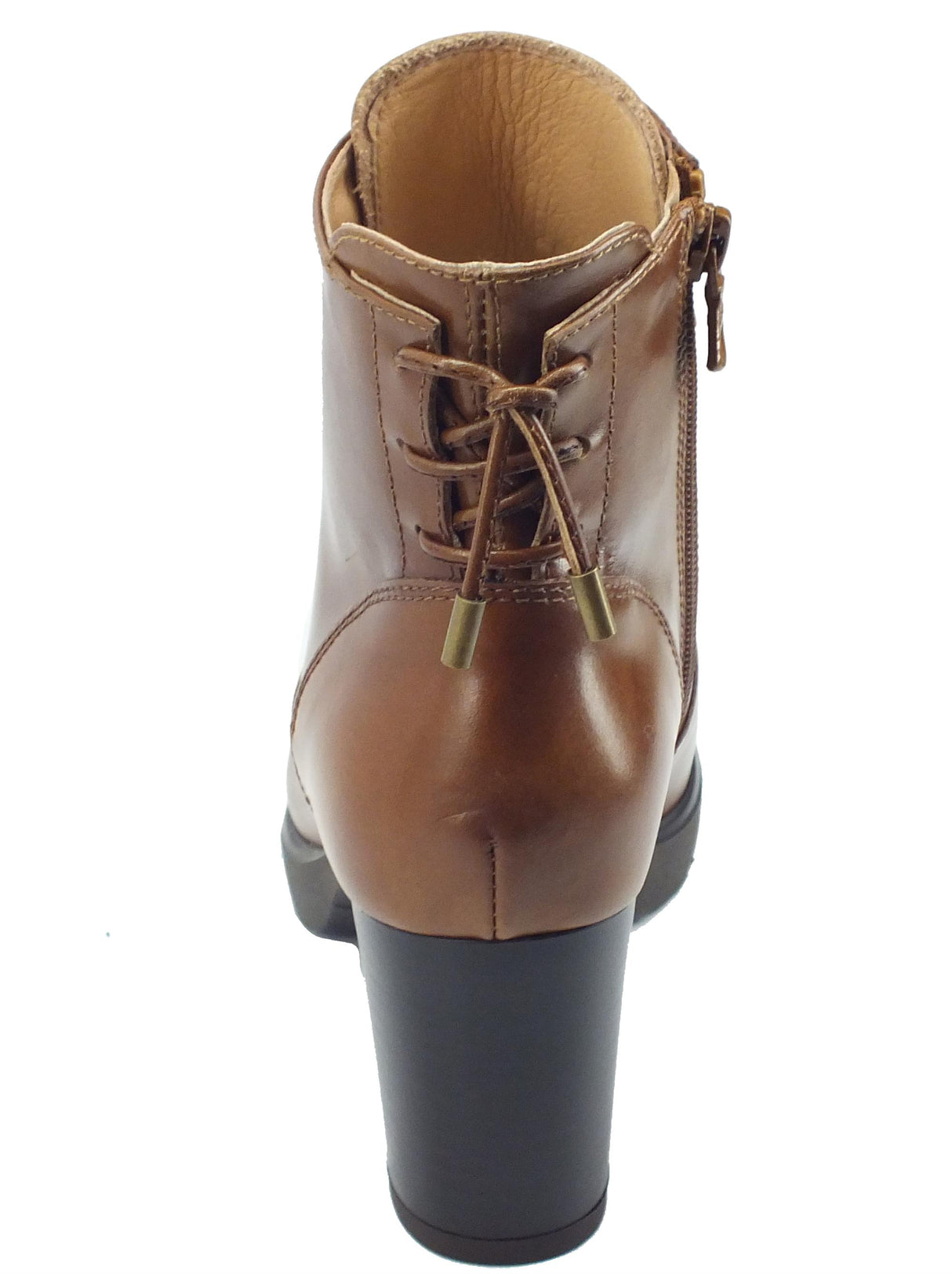 Nero Giardini NeroGiardini I205021D Manolete Cuoio Tronchetti tecnici per Donna in pelle con lampo e lacci Cuoio