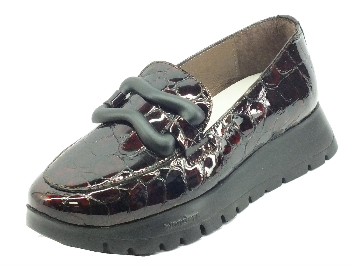 Wonders Wonders A-2430 Barbun Cuero Mocassini per Donna in pelle lavorazione cocco con zeppa Barbun Cuero