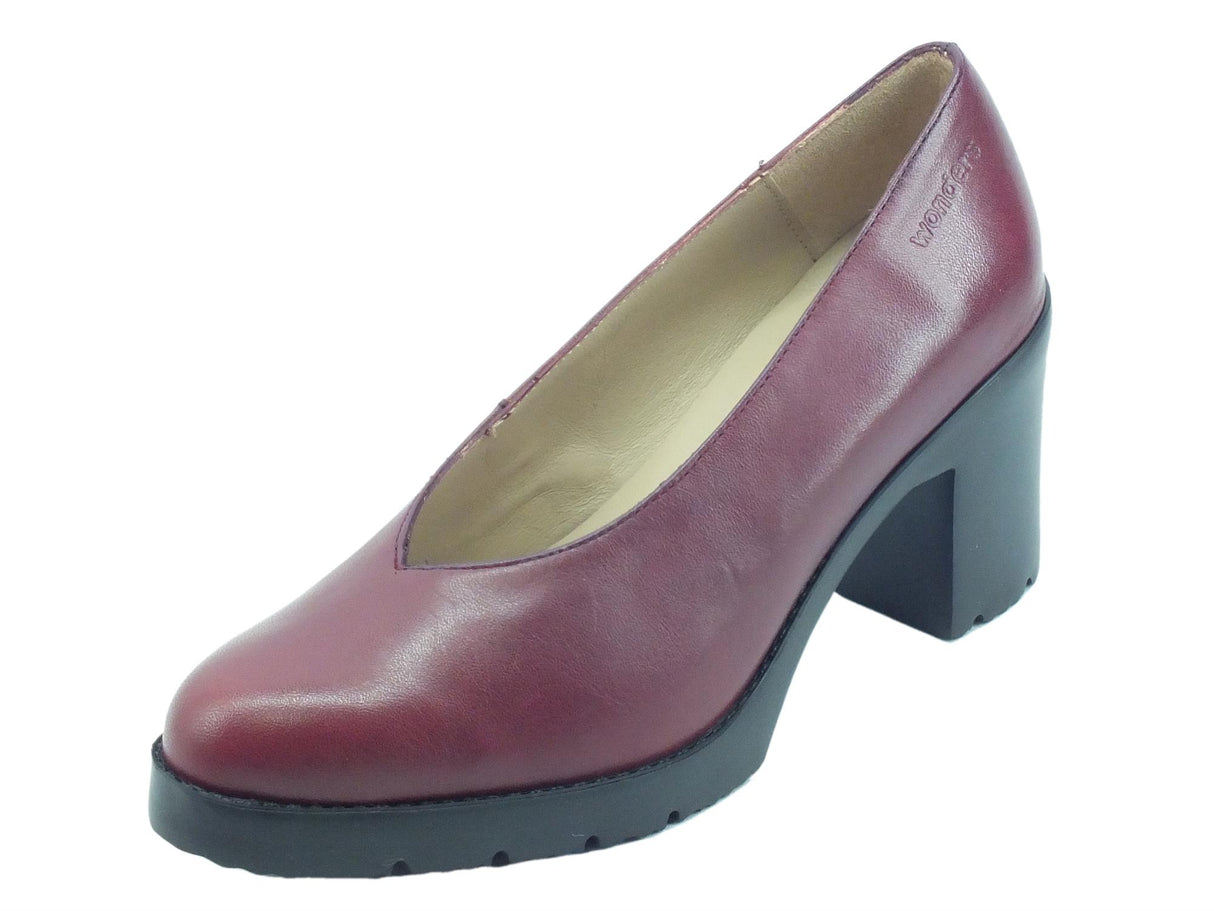 Wonders Wonders M-4520 Nature Vino Decoltè per Donna in pelle nera Nature Vine