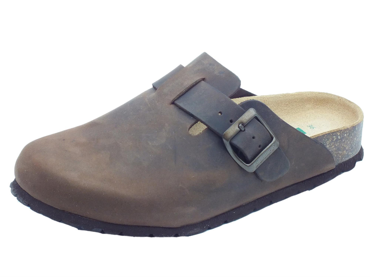 BioNatura BioNatura 11 Vegas Imb Crazy Horse caffè Sandali per Donna in pelle ingrassata zeppa bassa caffè