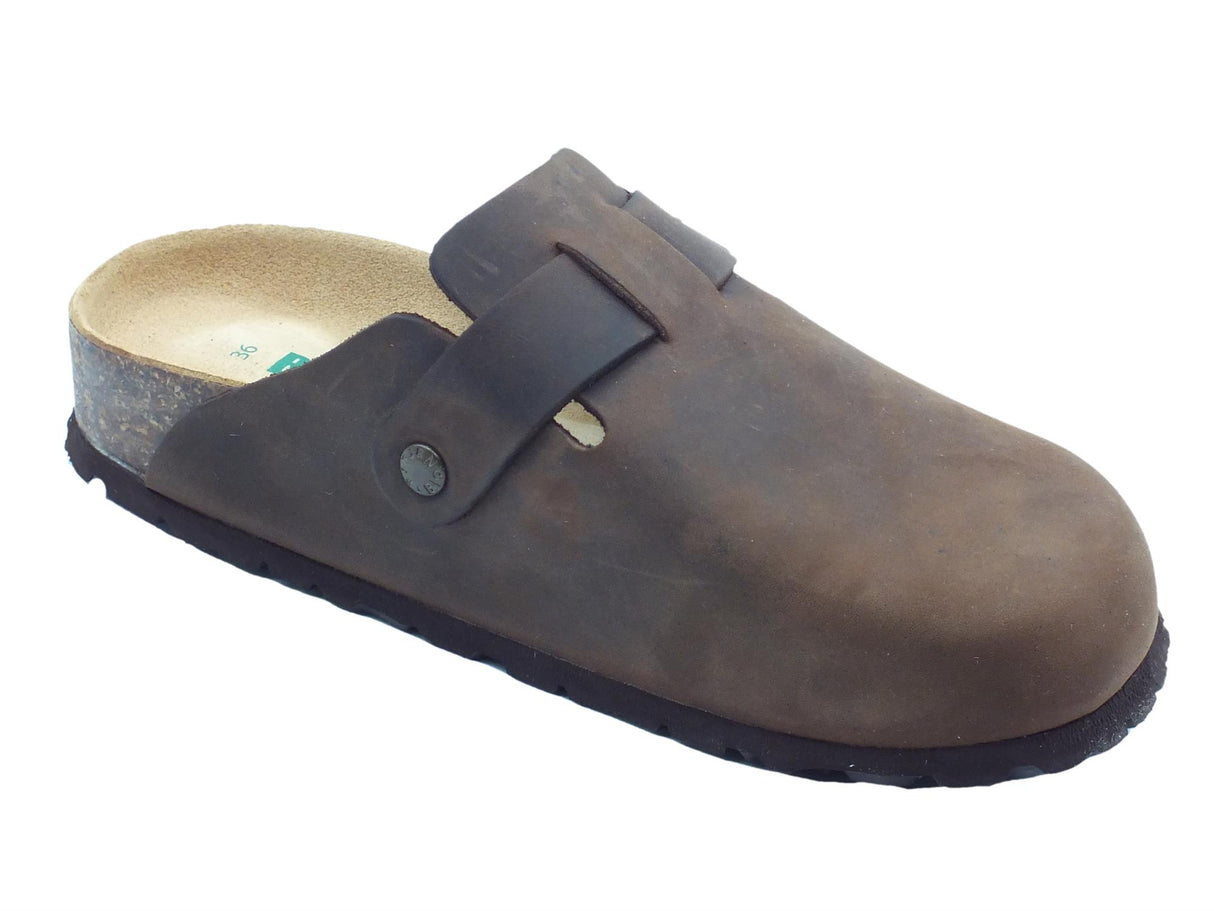 BioNatura BioNatura 11 Vegas Imb Crazy Horse caffè Sandali per Donna in pelle ingrassata zeppa bassa caffè