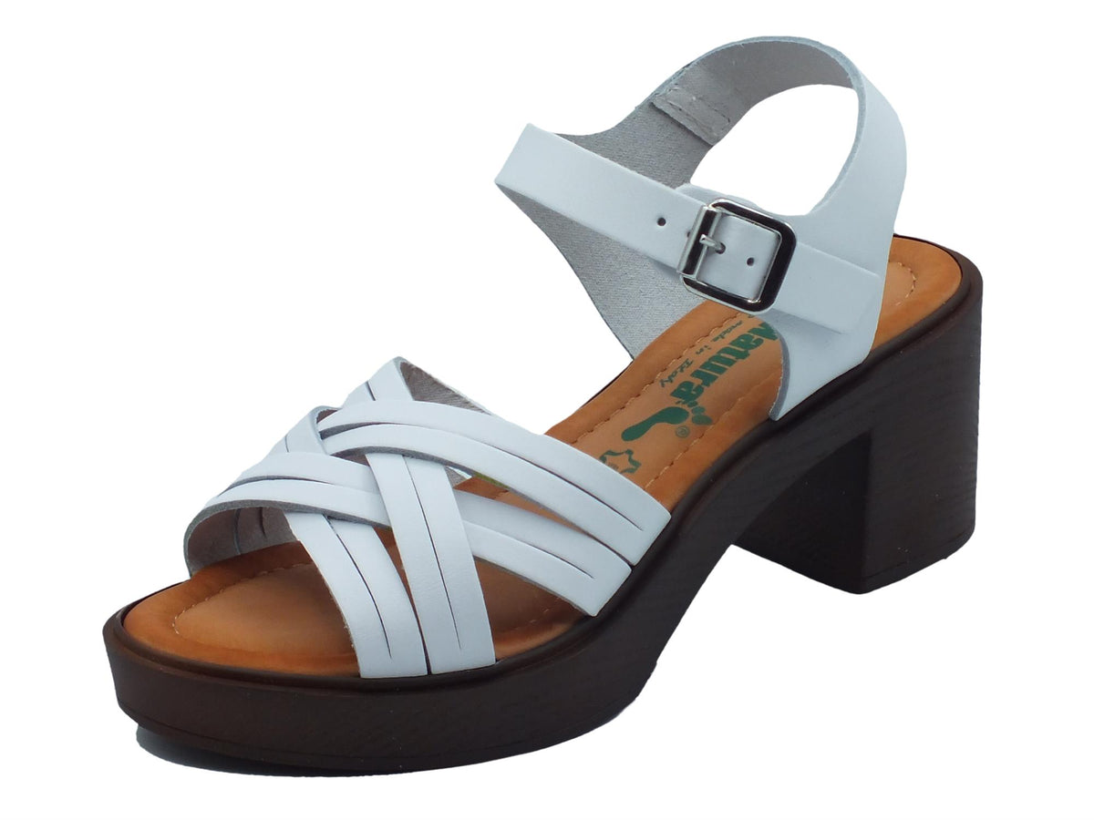 BioNatura BioNatura Sandali tacco alto Donna 99A2398 Imb Bycast Bianco pelle bianco Bianco