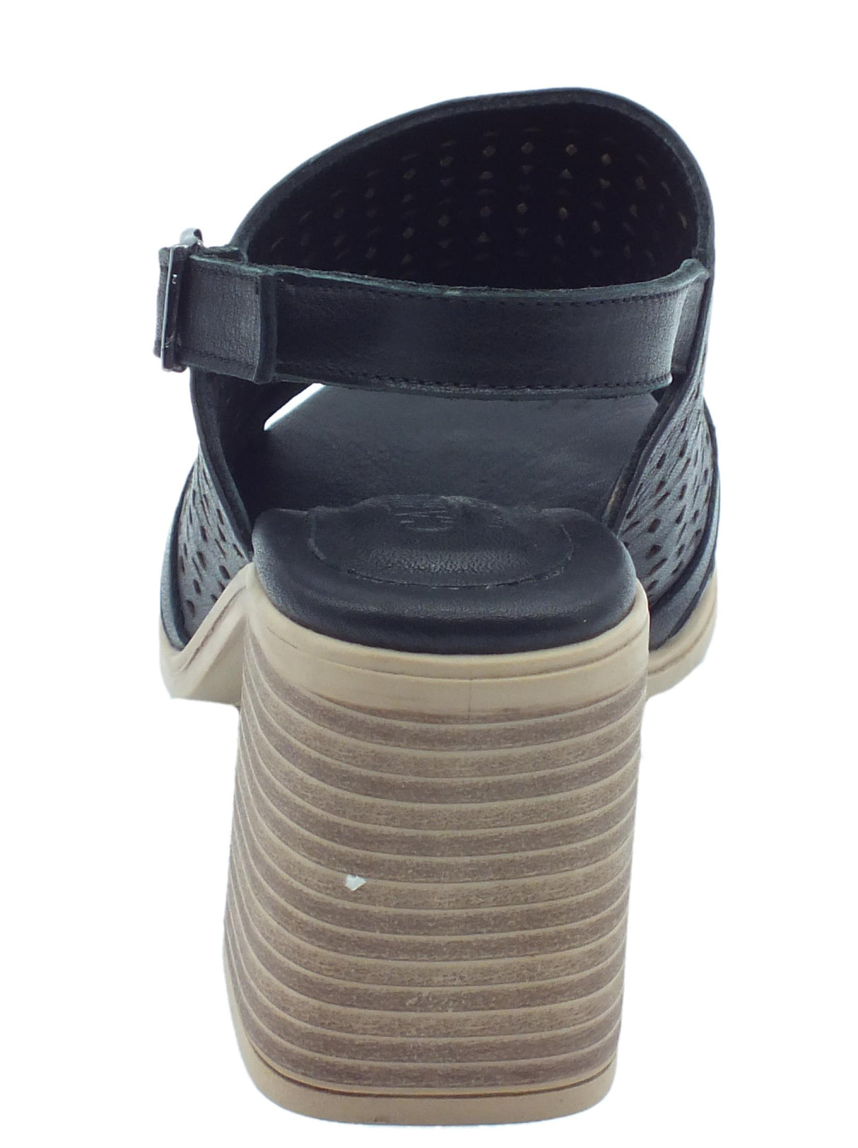 Carmela Carmela 160651 S. Piel Negro Sandali per Donna in pelle laserata tacco alto nero