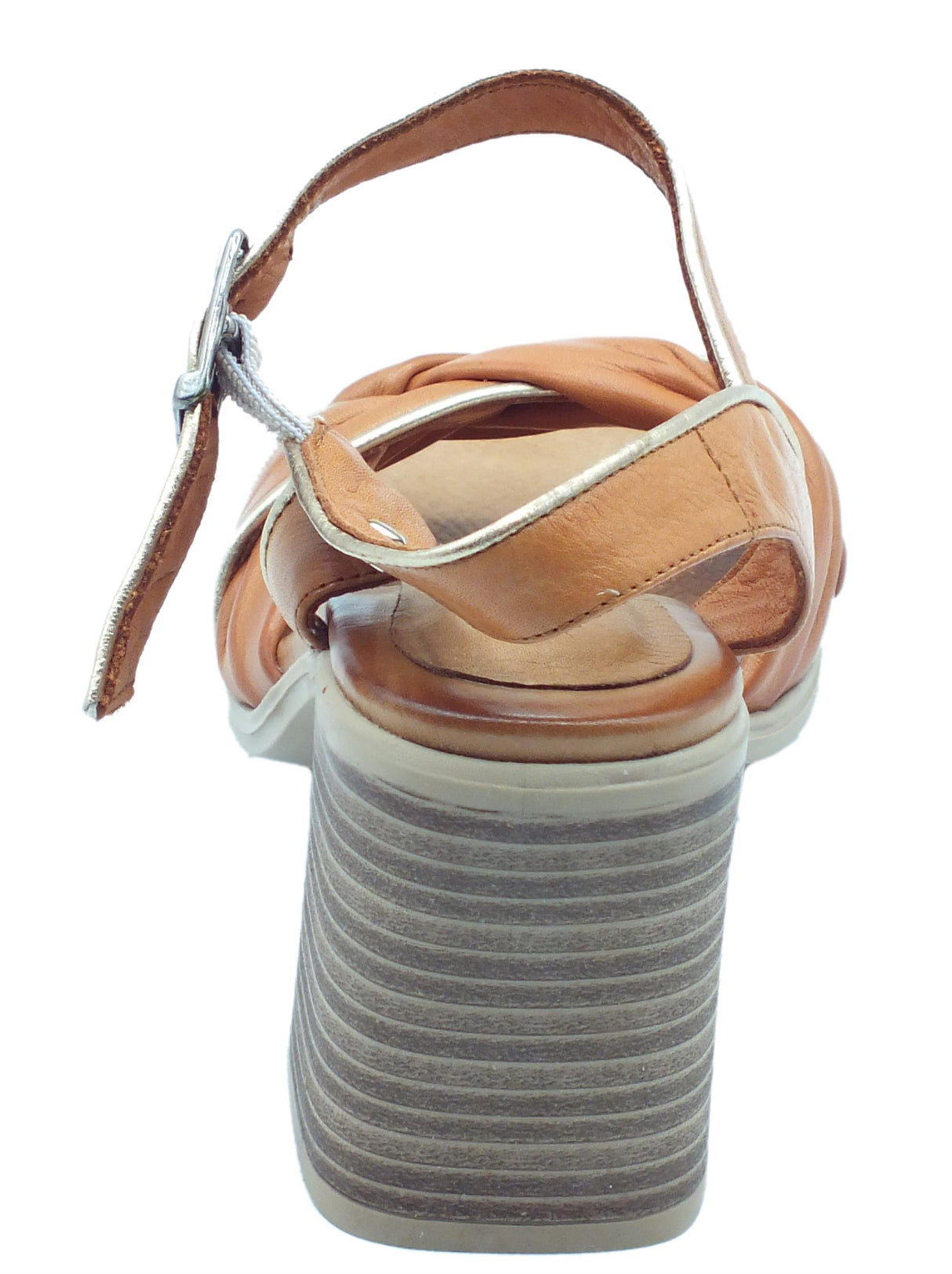 Carmela Carmela 160791 S. Piel Camel Sandali per Donna in pelle marrone tacco alto tallone in memory Camel