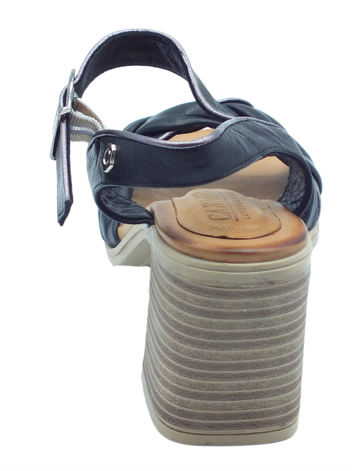 Carmela Carmela 160791 S. Piel Negro Sandali per Donna in pelle tacco alto tallone in memory nero