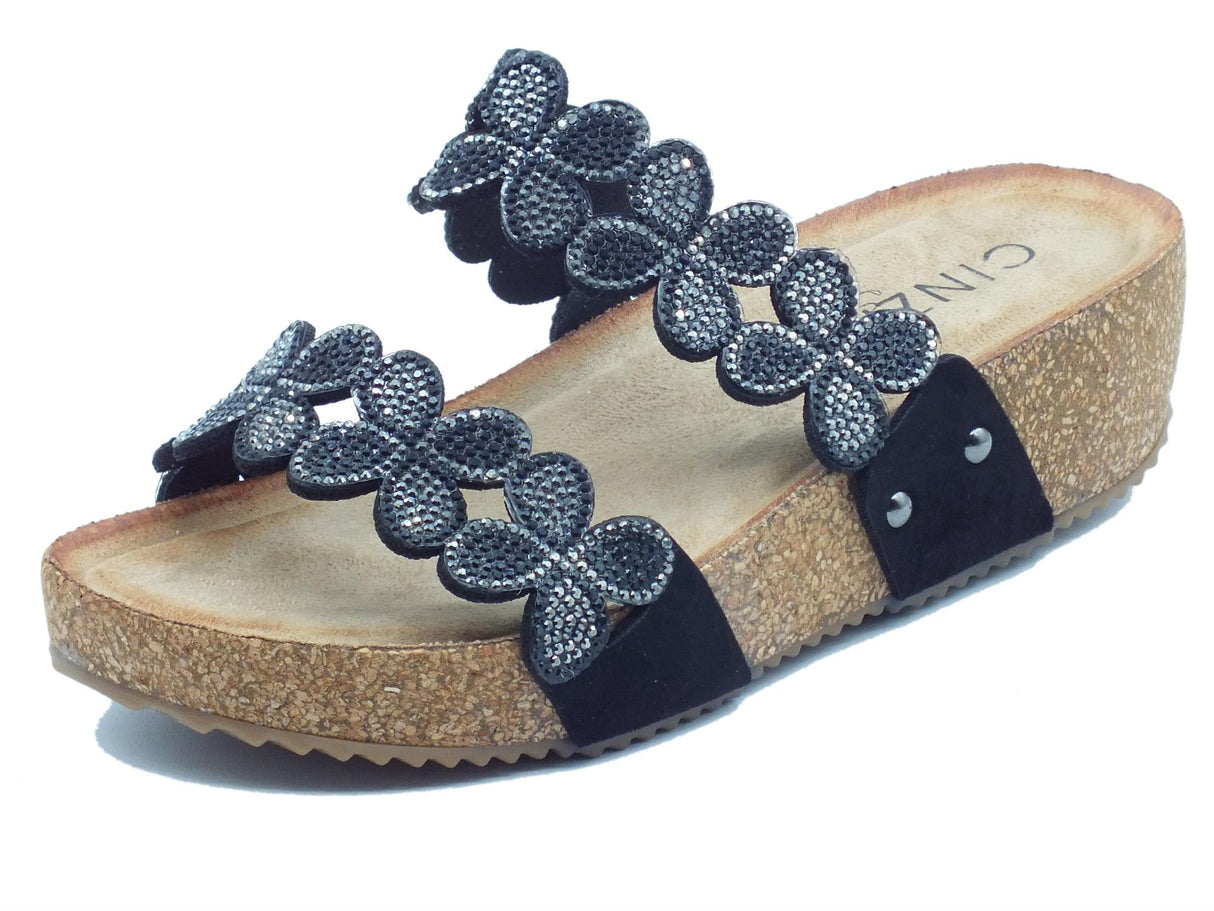 Cinzia Soft Cinzia Soft CI1003 Black Sandali per Donna in tessuto zeppa media Black