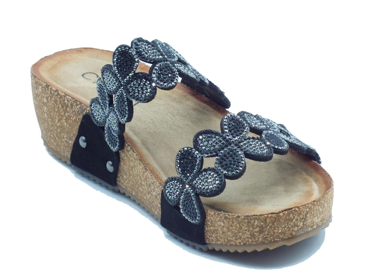 Cinzia Soft Cinzia Soft CI1003 Black Sandali per Donna in tessuto zeppa media Black