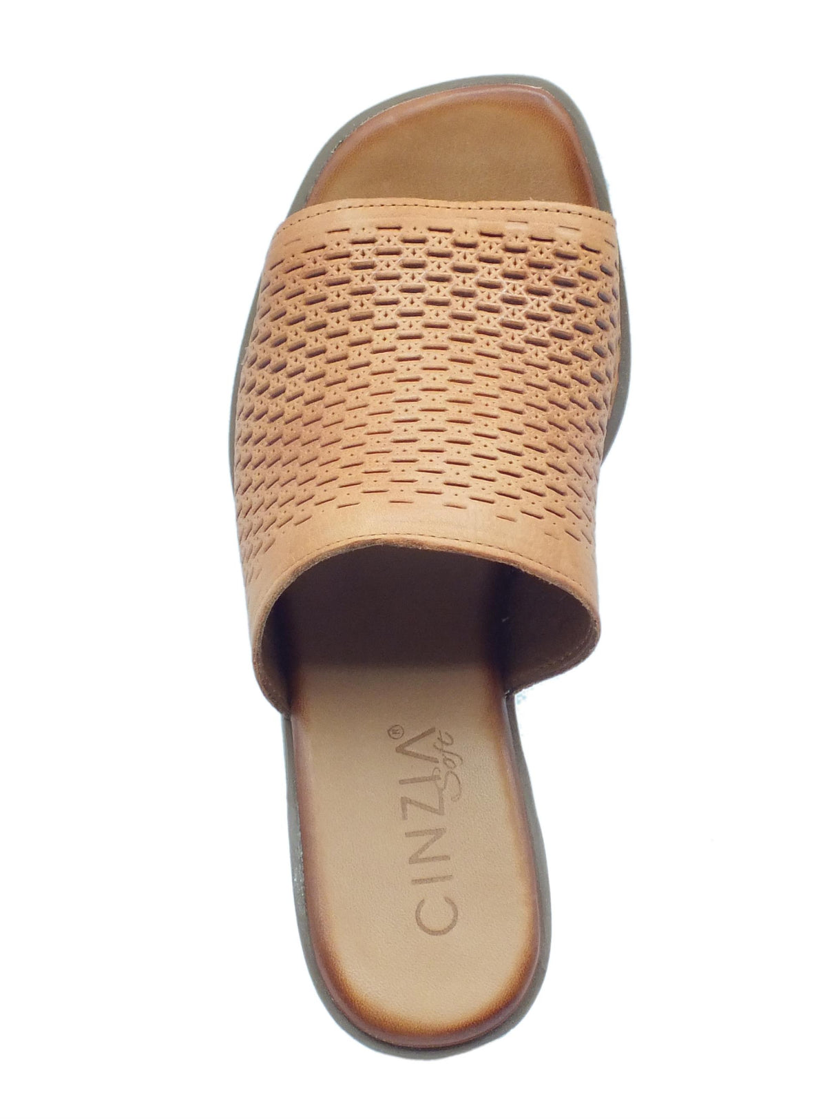 Cinzia Soft Cinzia Soft TA621 Coconut Cuoio Sandali scalsati con tacco per Donna in pelle Cuoio