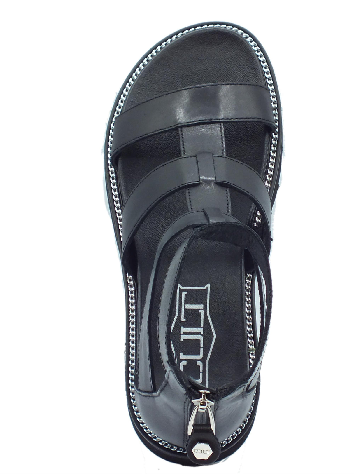 CULT CULT Sandali zeppa bassa Donna CLW329000 Ziggy Black pelle nero Ziggy black