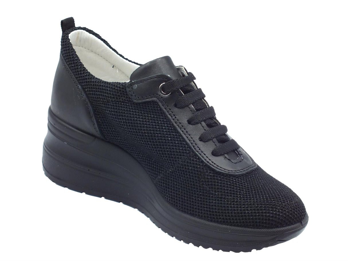 ENVAL Soft ENVAL 3755500 Nero Sneakers Confort per Donna in tessuto zeppa interna alta Nero