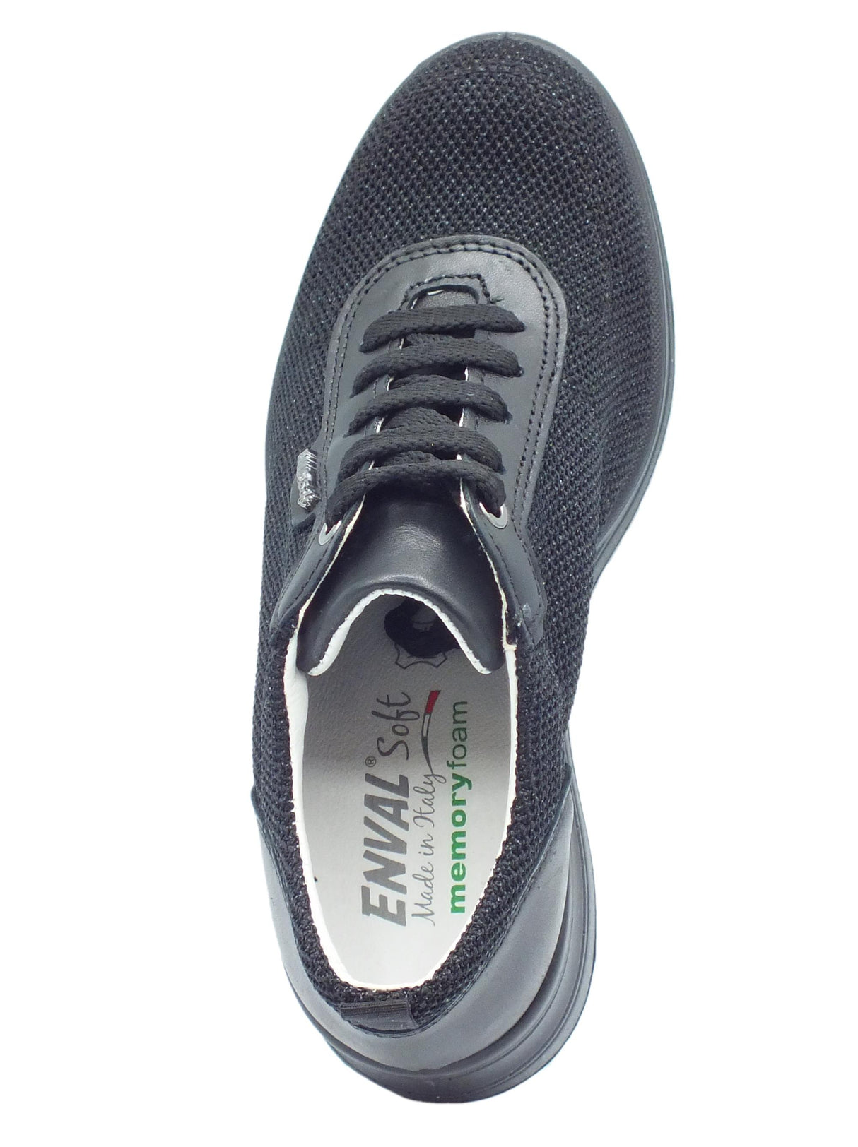 ENVAL Soft ENVAL 3755500 Nero Sneakers Confort per Donna in tessuto zeppa interna alta Nero