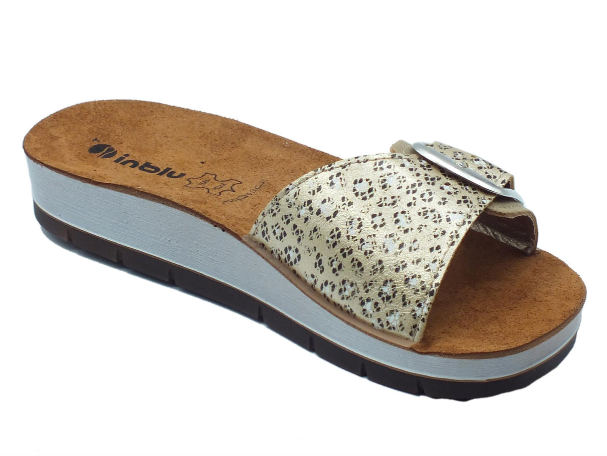 InBlu InBlu CP000013 Sabbia Ciabatte per Donna in ecopelle con fibbia sottopiede in pelle Sabbia