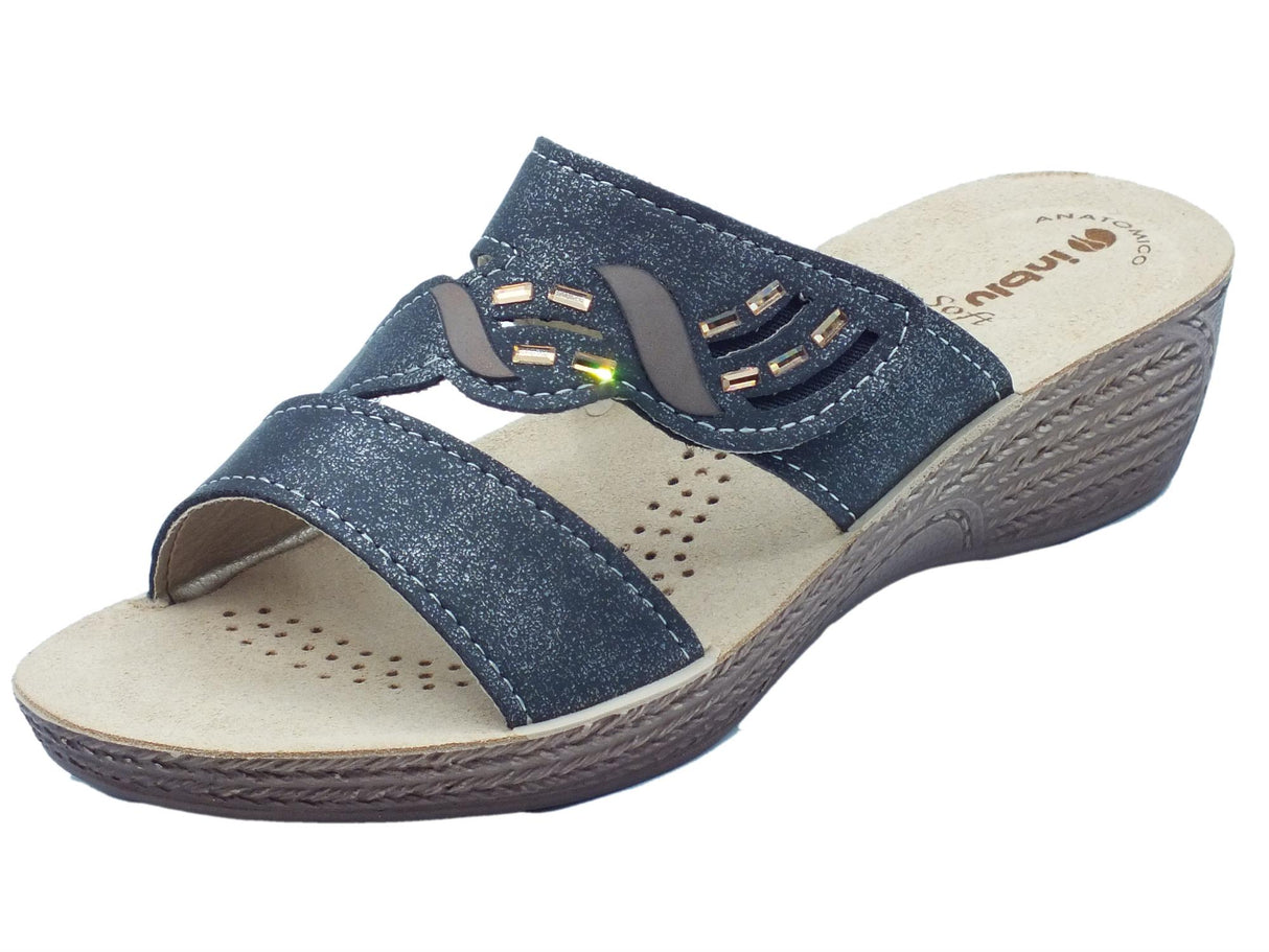 InBlu InBlu GL000035 Nero Ciabatte per Donna con strappo e sottopiede soft Nero