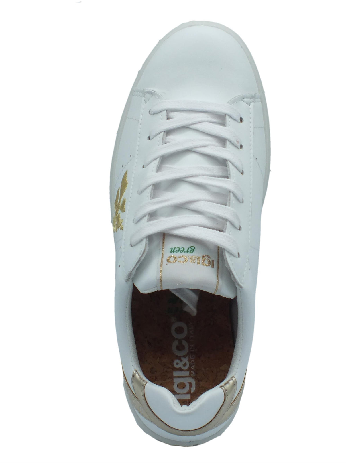 Igi&Co Igi&Co Green 3665311 Pelle Bianco Sneakers per Donna in pelle con lacci Bianco