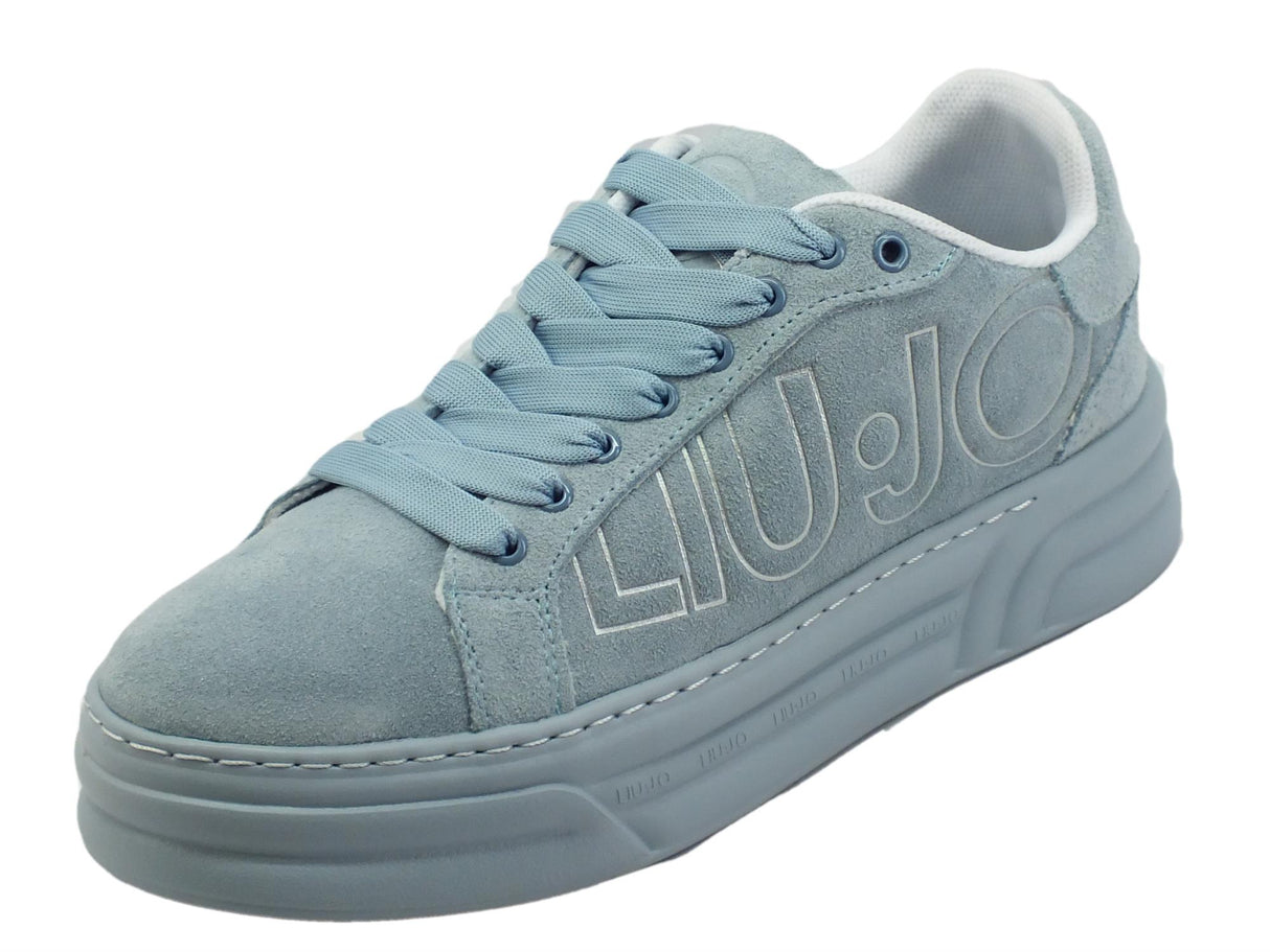 LIU JO LIUJO BA3005 Cleo Street Sneakers Sportive per Donna in nabuk celeste zeppa media Street