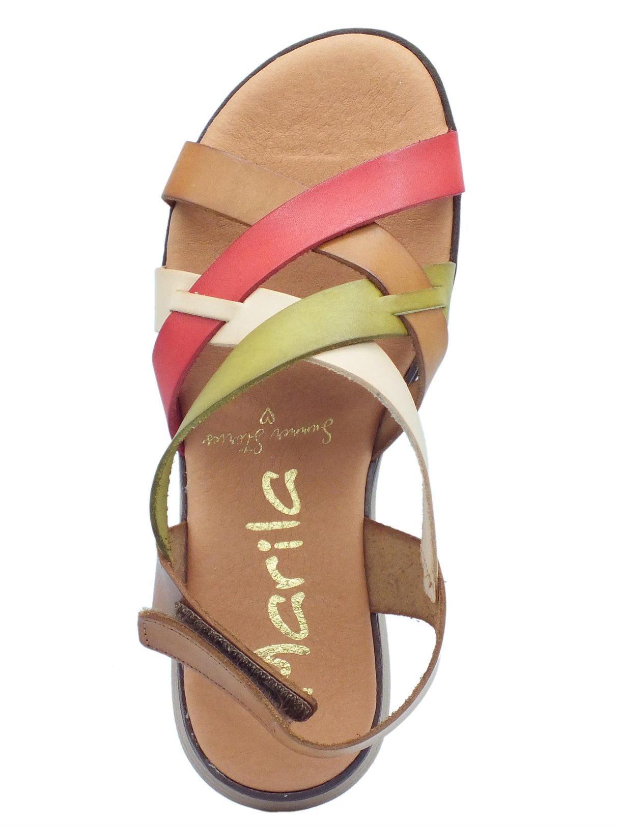 Marila Marila Betiana 1554 Multiavellana Sandali per Donna in pelle con zeppa bassa Multiavellana