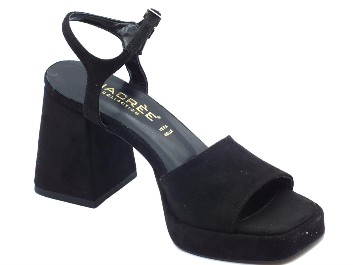 Nacrèe Nacrèe ZOE004 Cam Nero Sandali eleganti per Donna in econabuk con tacco alto Nero
