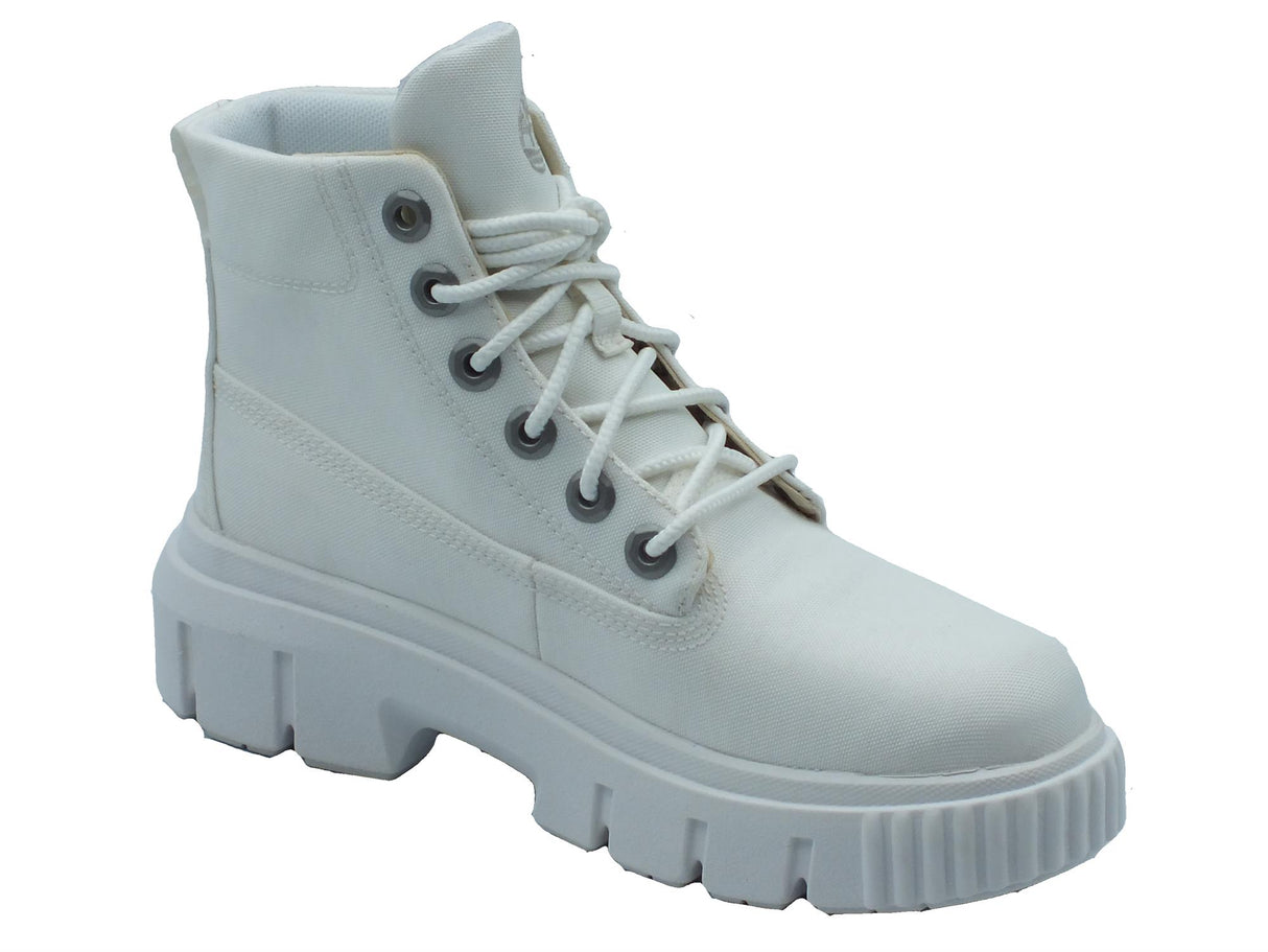 Timberland Timberland 0A2JFQ Greyfield Boot White Scarponcini Tecnici per Donna modello Anfibio in tessuto White