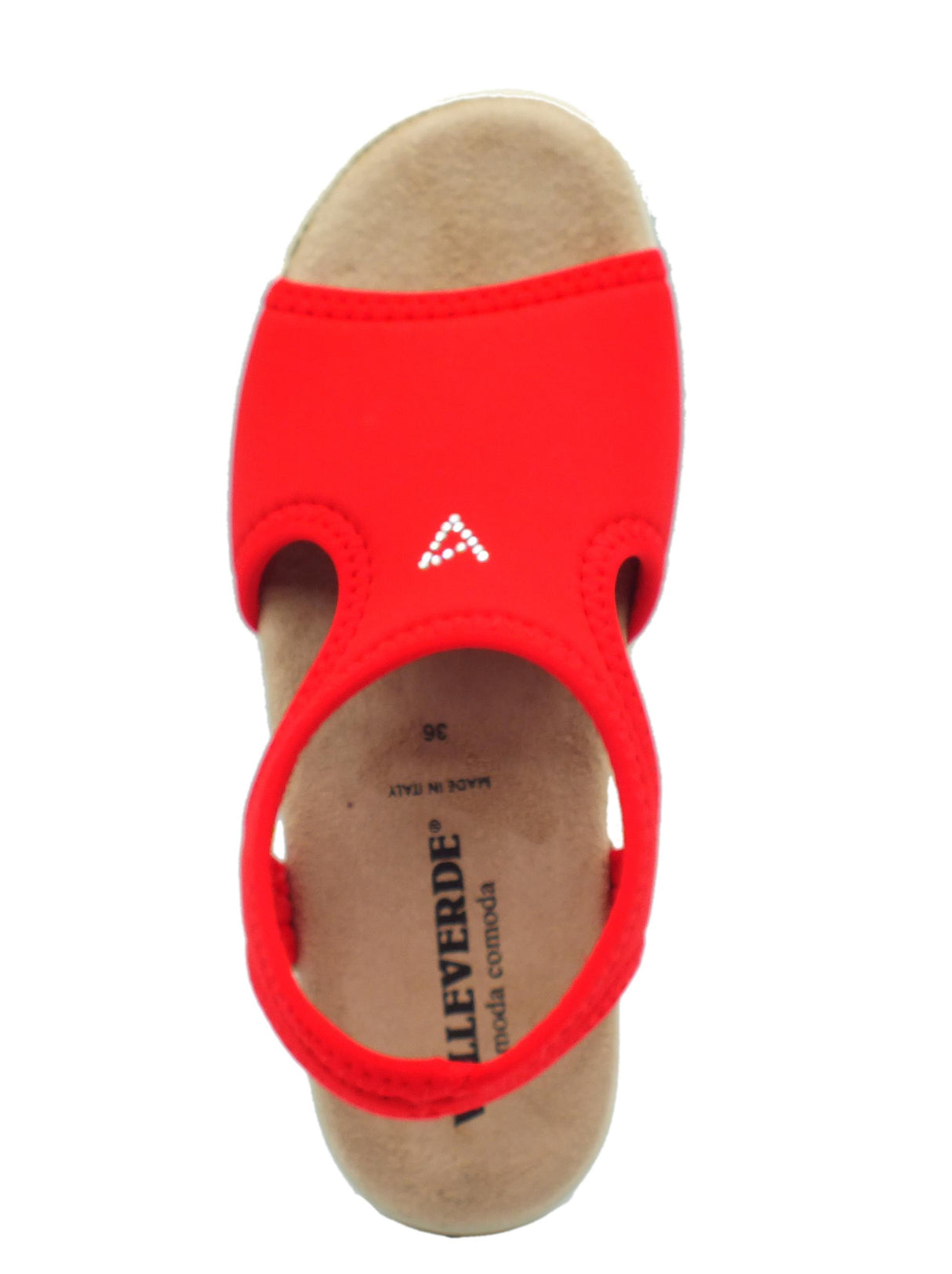 Valleverde Valleverde 25322 Rosso Sandali con zeppa bassa per Donna in tessuto elasticizzato Rosso
