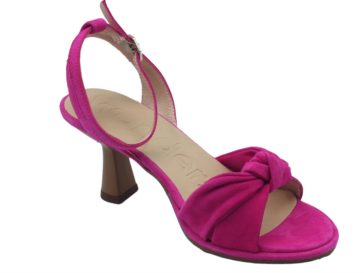 Wonders Wonders F-8105 Ante Orchid Sandali eleganti per Donna in nabuk fuxia con tacco alto fuxia