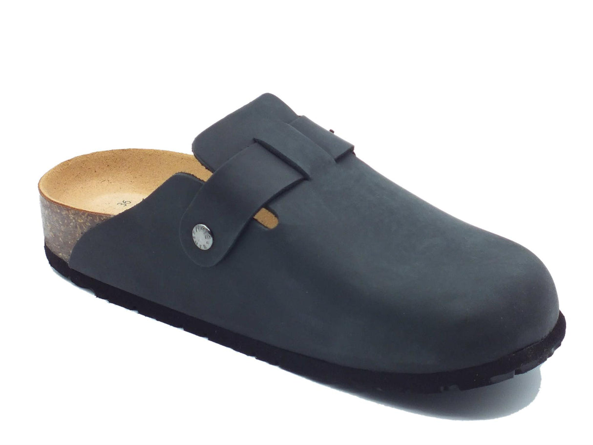 BioNatura BioNatura 11 Vegas Imb Crazy Nero Sandali per Donna in pelle ingrassata zeppa bassa Nero