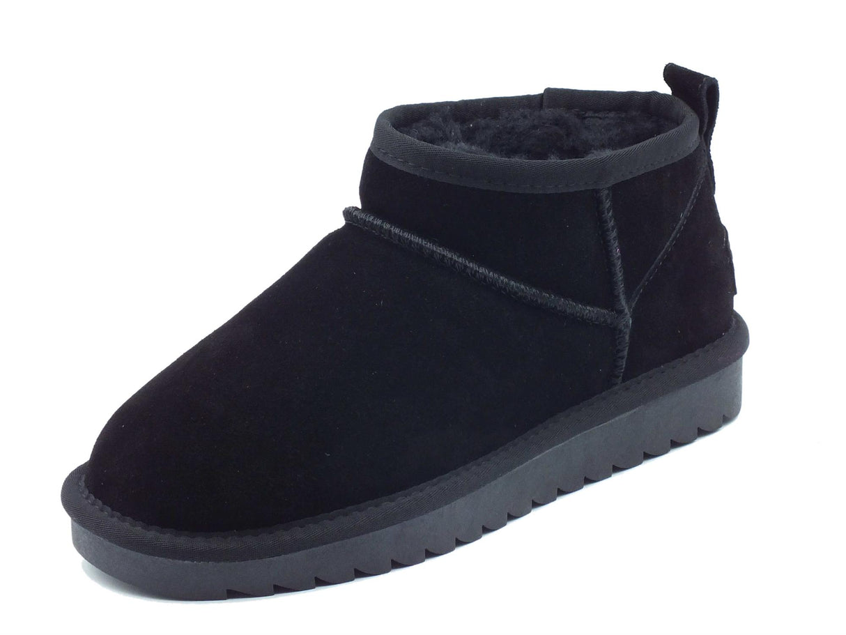 Colors of California Colors of California HC.YW078 Black mammuttini per Donna in nabuk con pile zeppa bassa Black
