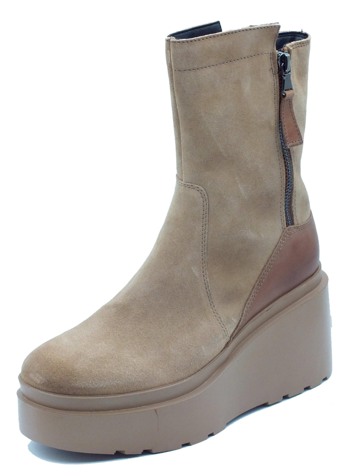 CafèNoir CAFèNOIR HB6102 Tabacco Stivali Donna in nabuk con lampo e zeppone Tabacco