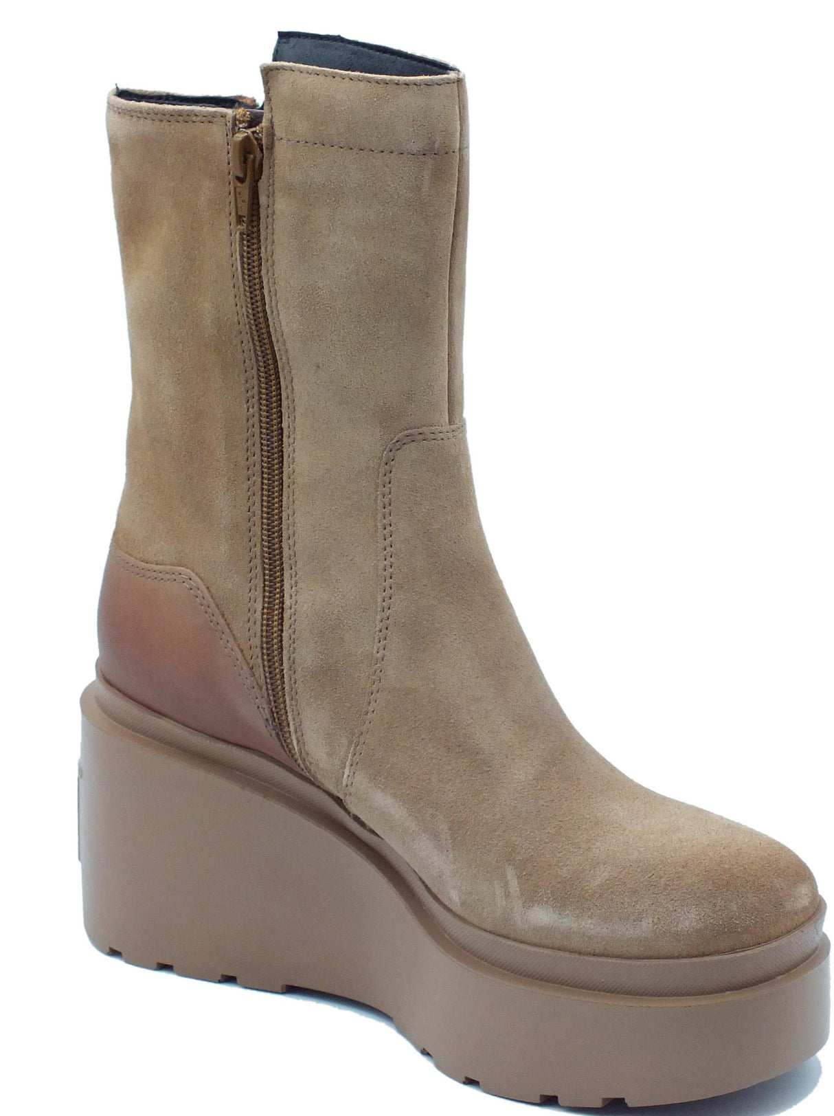 CafèNoir CAFèNOIR HB6102 Tabacco Stivali Donna in nabuk con lampo e zeppone Tabacco