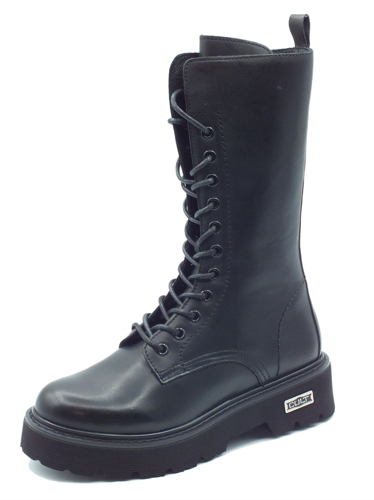 CULT CULT CLW332400 Slash Black Anfibi per Donna in pelle modello paracadutista Black