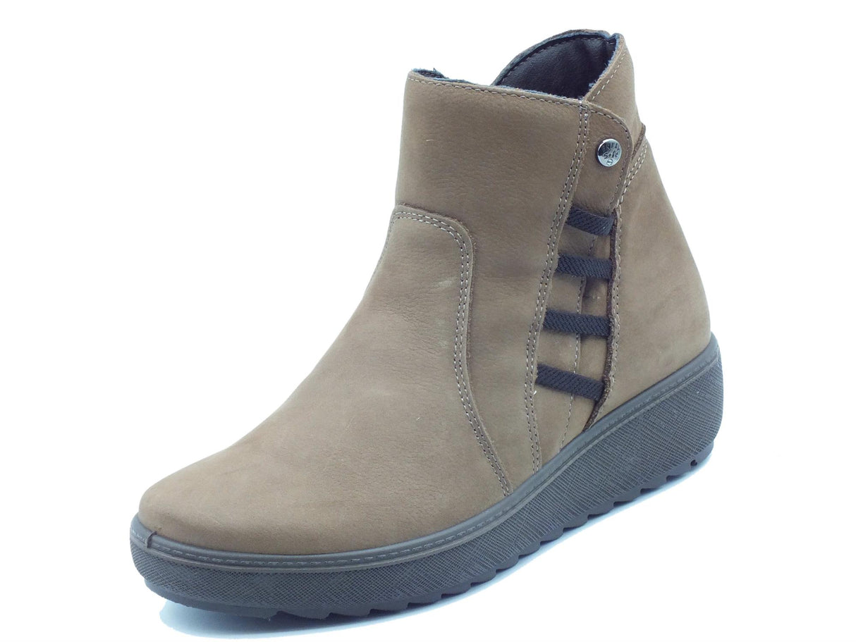 ENVAL Soft ENVAL Soft 4777922 Nabuk Canyon Fango Tronchetti per Donna in nabuk con lampo zeppa media Fango