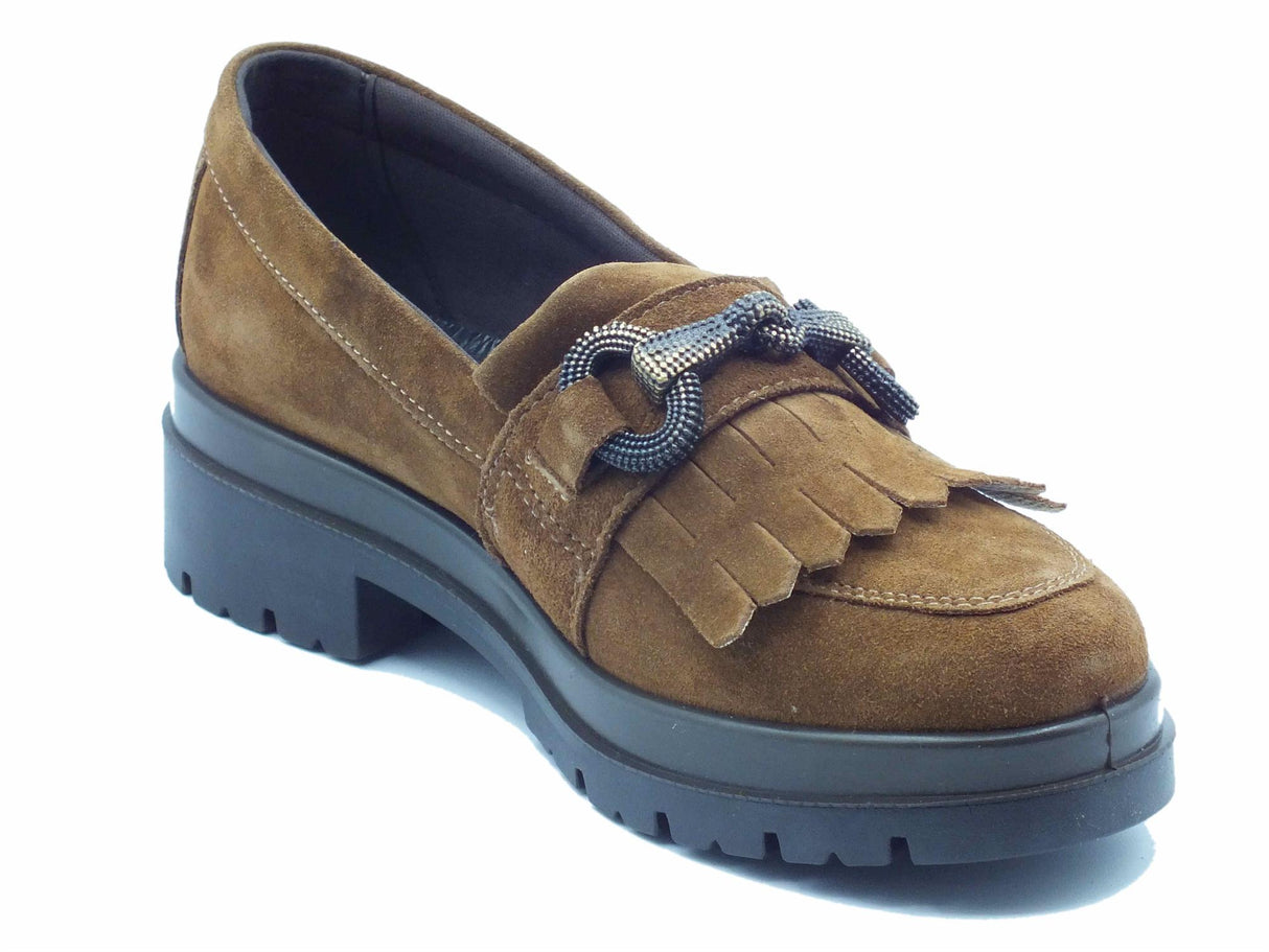 ENVAL Soft ENVAL Soft 4754233 Scam Super Cognac Mocassini per Donna in nabuk con tacco medio Cognac