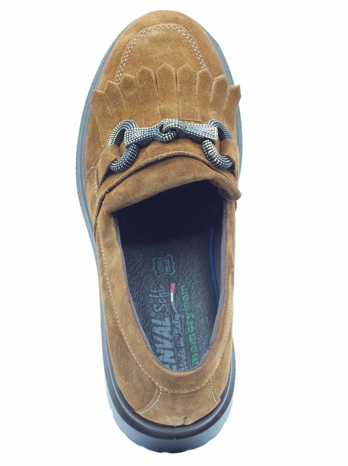 ENVAL Soft ENVAL Soft 4754233 Scam Super Cognac Mocassini per Donna in nabuk con tacco medio Cognac