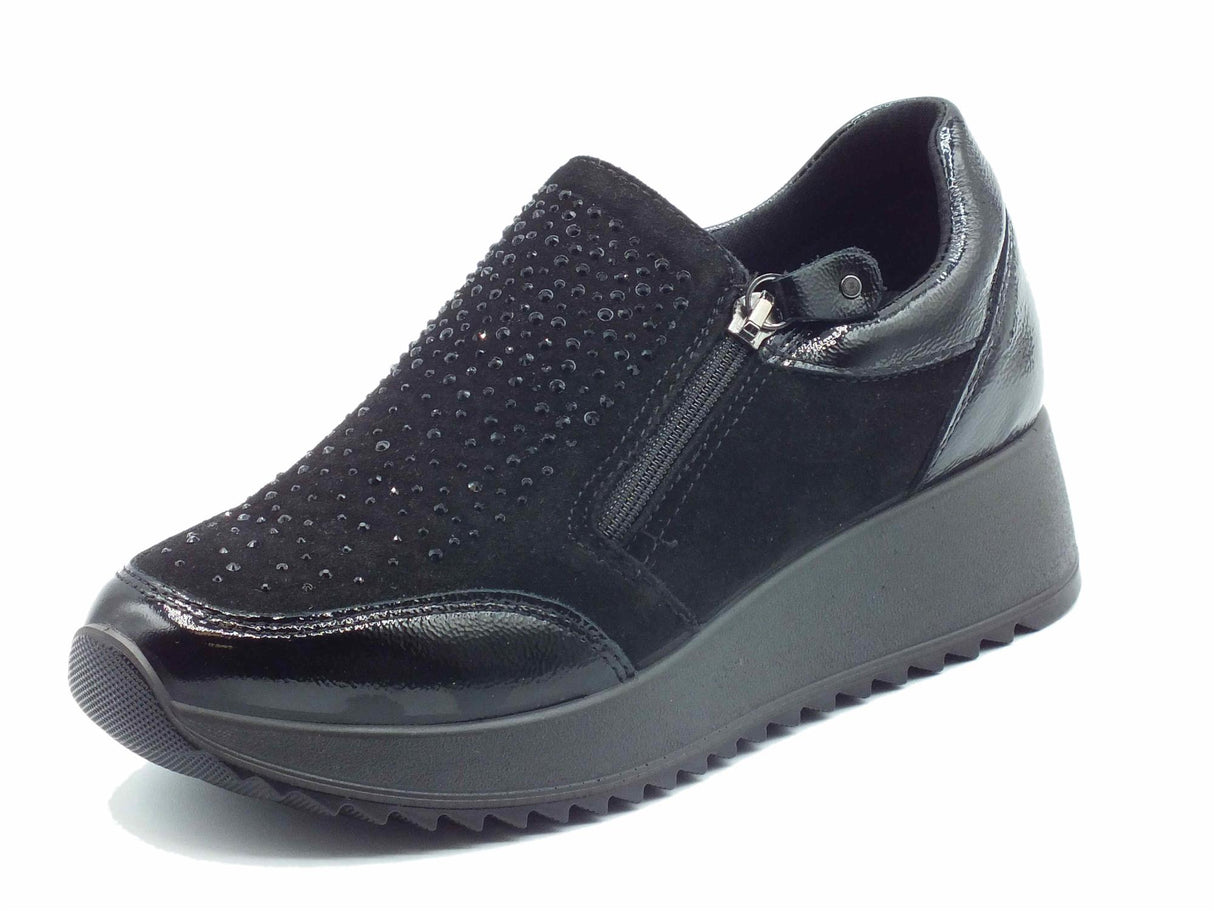 ENVAL Soft ENVAL Soft 4774600 Naplak Scamosc Nero Slip-on con lampo Donna naplak e nabuk con zeppa media Nero