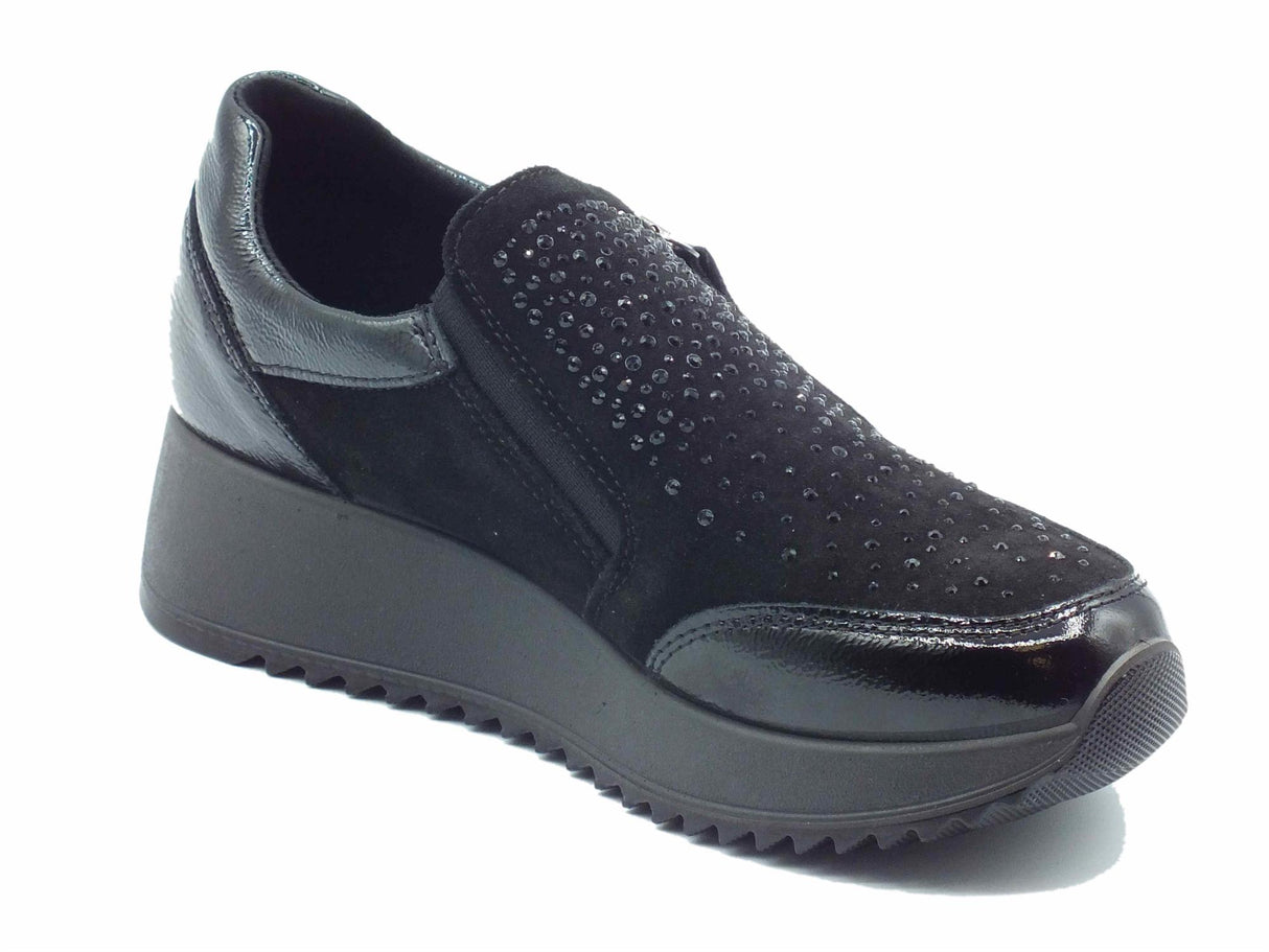 ENVAL Soft ENVAL Soft 4774600 Naplak Scamosc Nero Slip-on con lampo Donna naplak e nabuk con zeppa media Nero